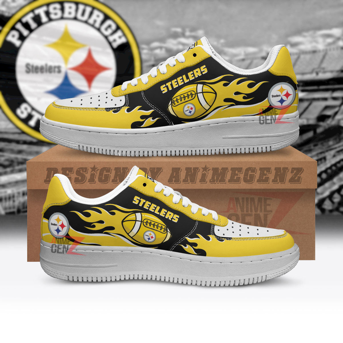 Pittsburgh Steelers Air Sneakers NFL Custom Sports Shoes