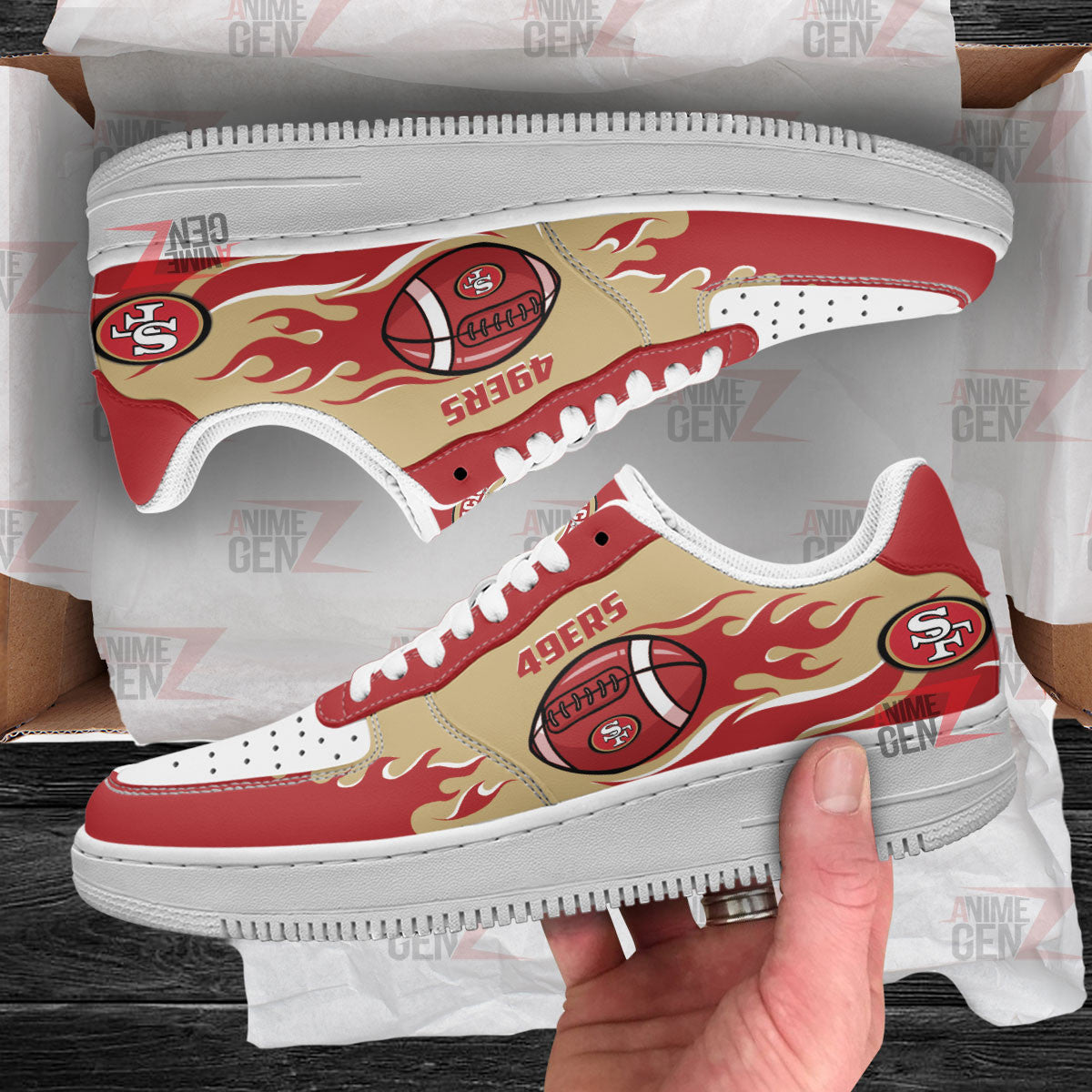 San Francisco 49ers Air Sneakers NFL Custom Sports Shoes