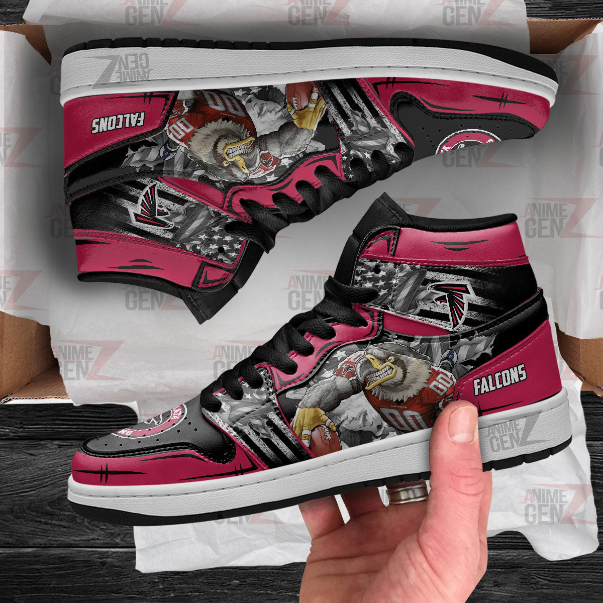 Atlanta Falcons JD Sneakers NFL Custom Sports Shoes
