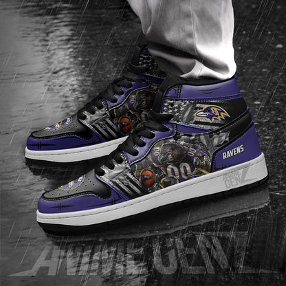Baltimore Ravens JD Sneakers NFL Custom Sports Shoes