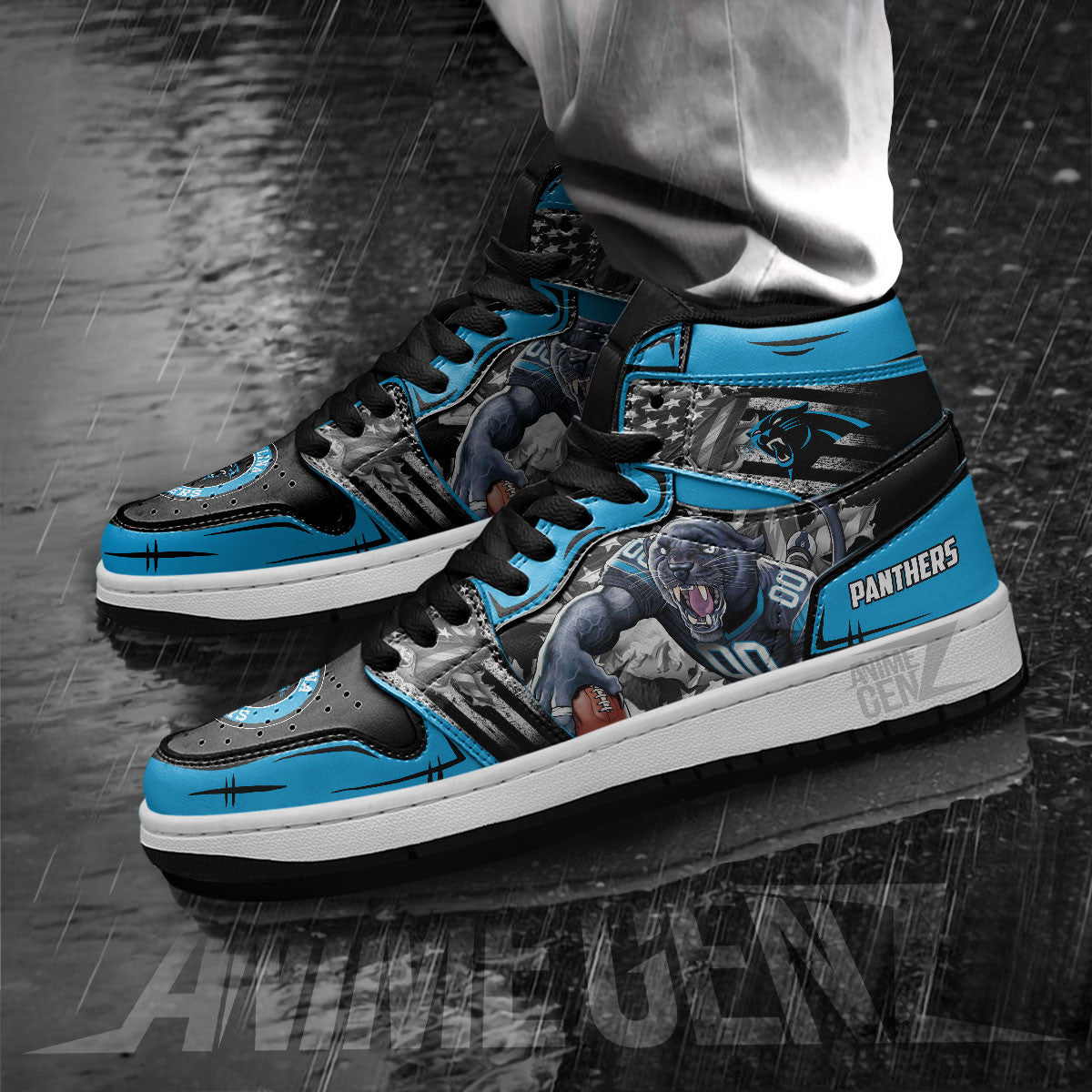 Carolina Panthers JD Sneakers NFL Custom Sports Shoes