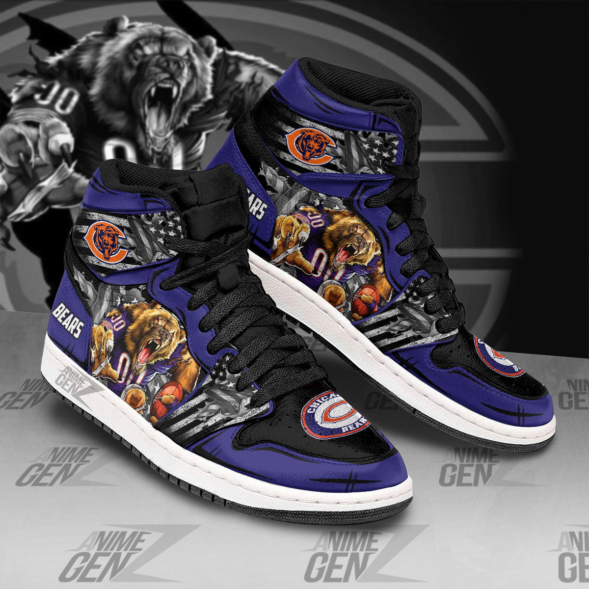 Chicago Bears JD Sneakers NFL Custom Sports Shoes