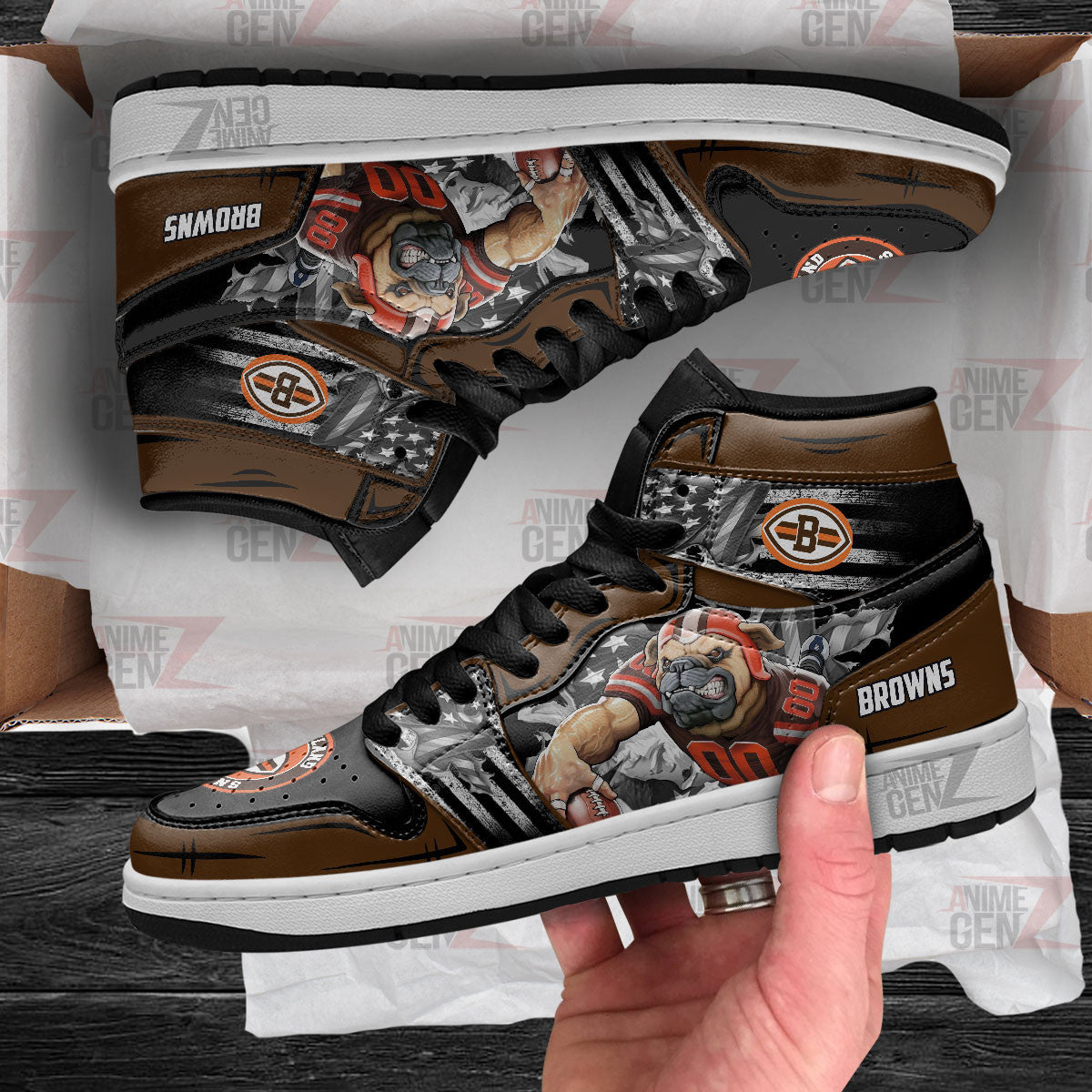 Cleveland Browns JD Sneakers NFL Custom Sports Shoes