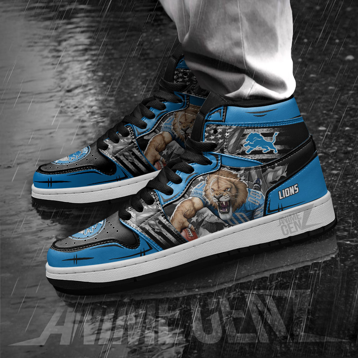 Detroit Lions JD Sneakers NFL Custom Sports Shoes