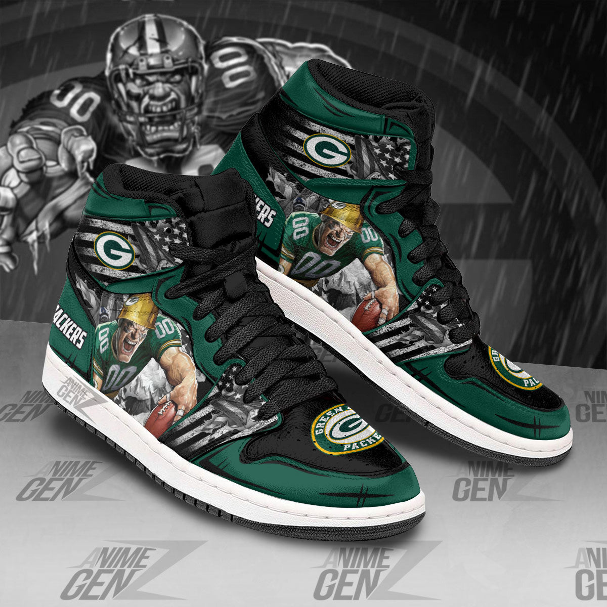 Green Bay Packers JD Sneakers NFL Custom Sports Shoes