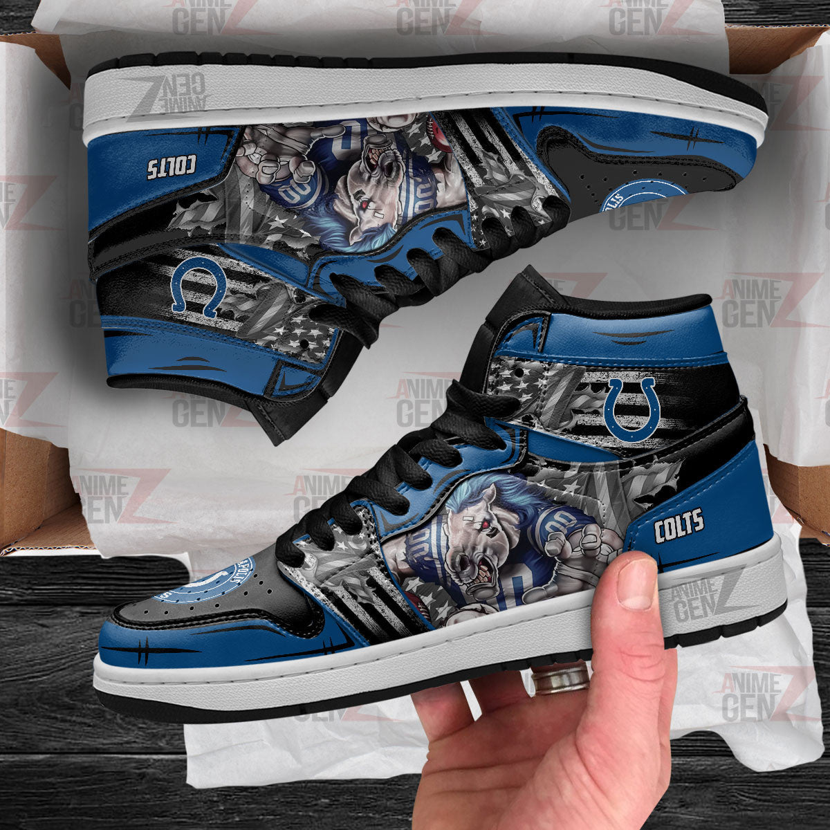Indianapolis Colts JD Sneakers NFL Custom Sports Shoes