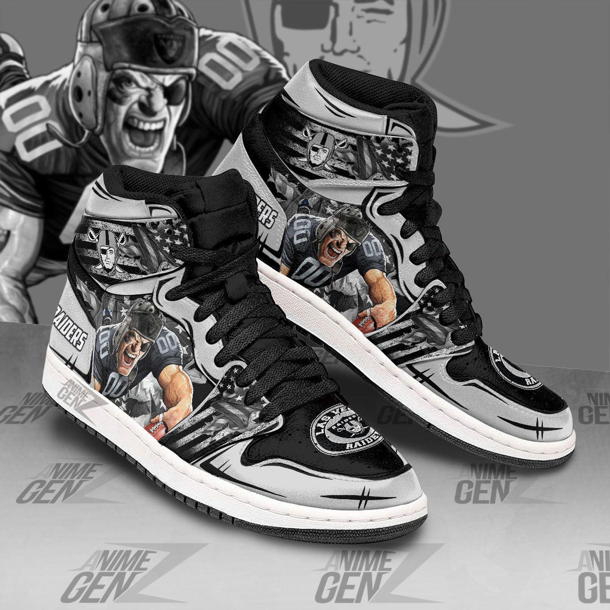 Las Vegas Raiders JD Sneakers NFL Custom Sports Shoes