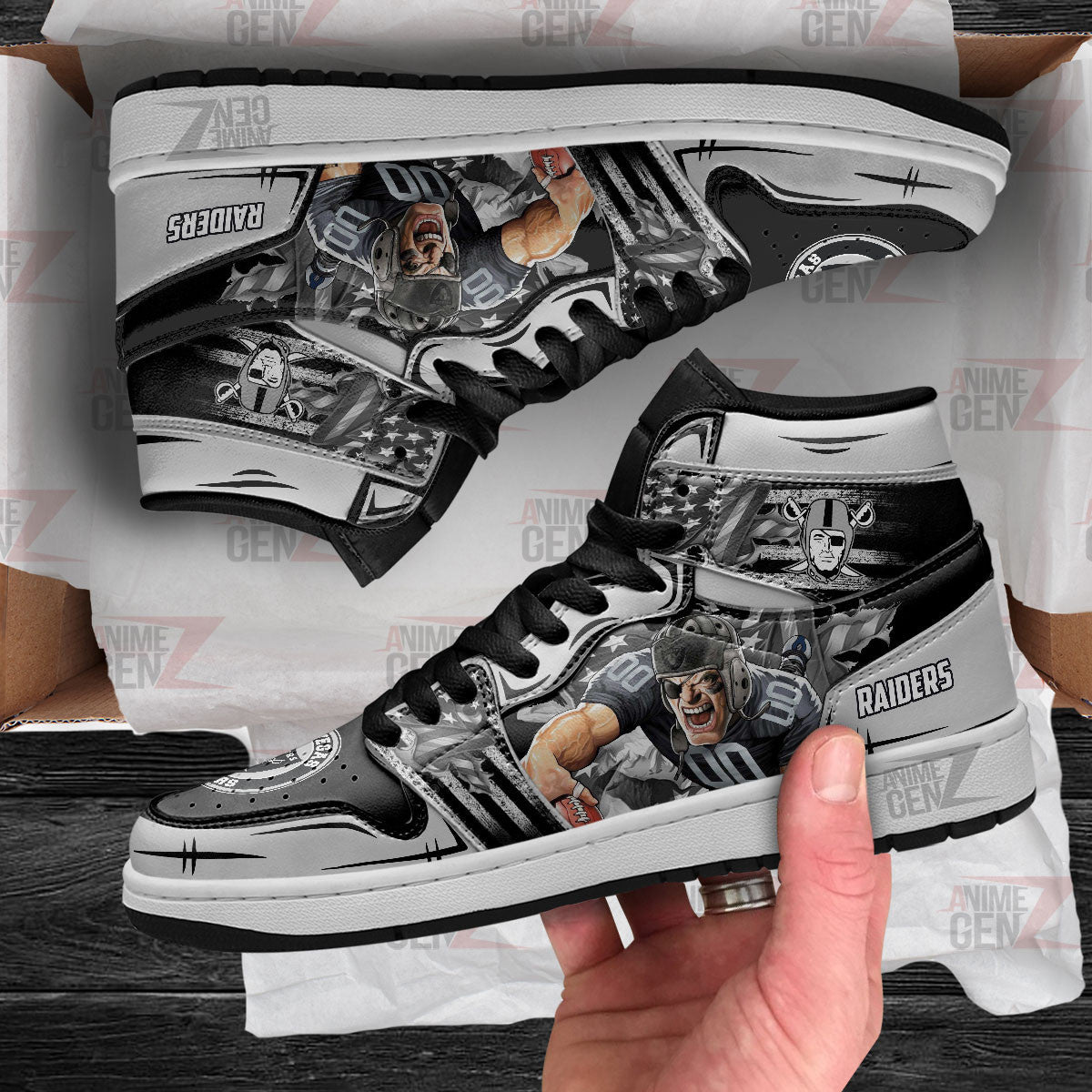 Las Vegas Raiders JD Sneakers NFL Custom Sports Shoes