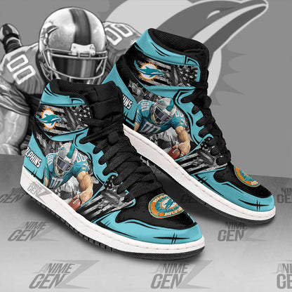 Miami Dolphins JD Sneakers NFL Custom Sports Shoes