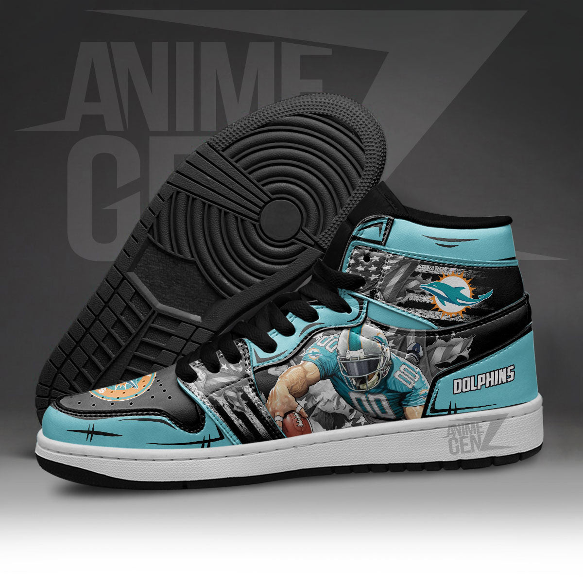 Miami Dolphins JD Sneakers NFL Custom Sports Shoes