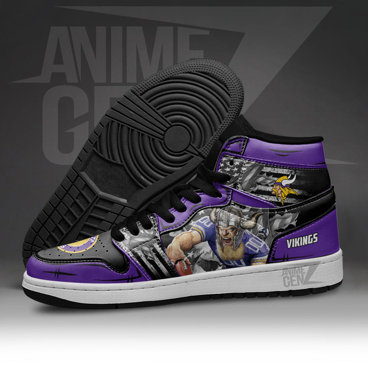 Minnesota Vikings JD Sneakers NFL Custom Sports Shoes