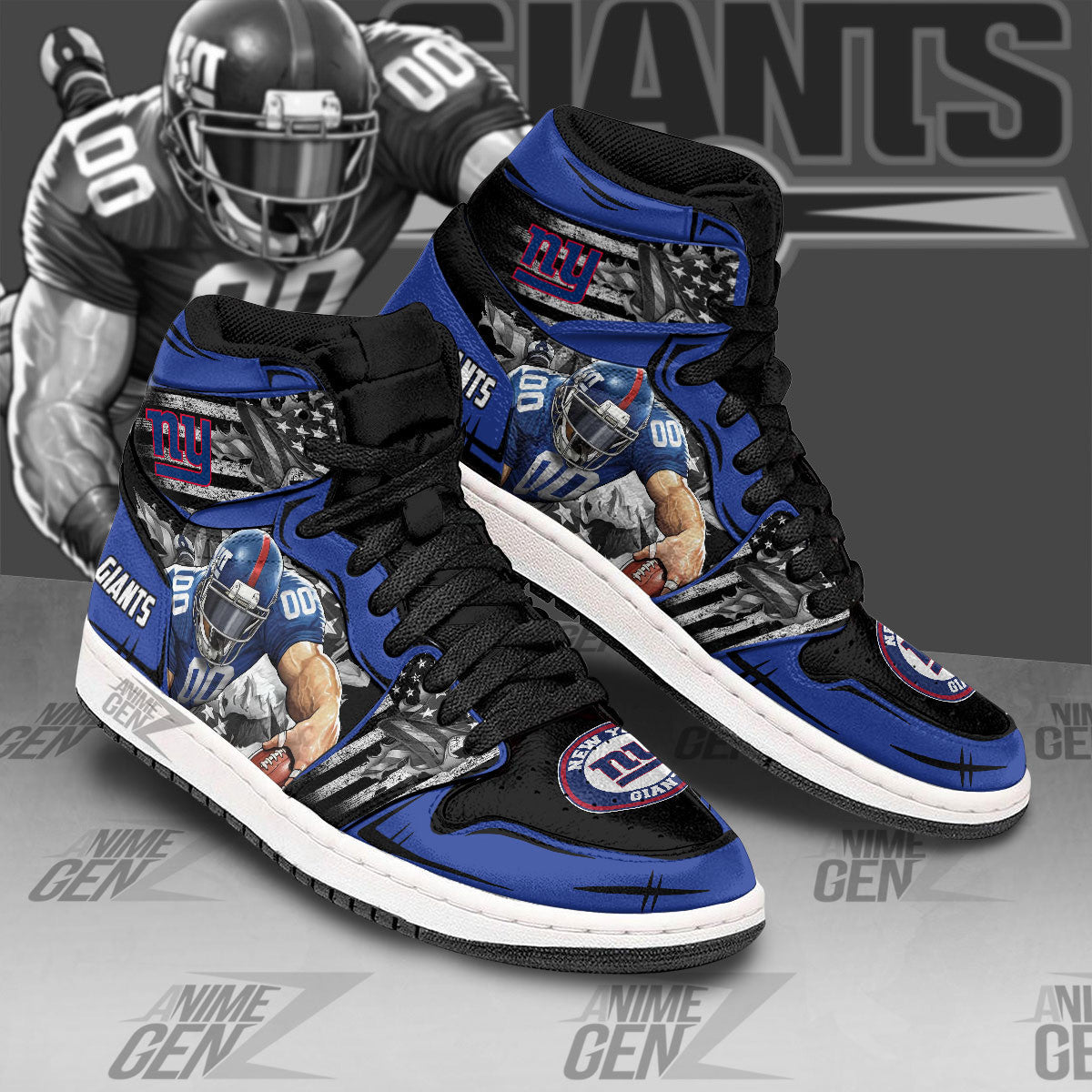 New York Giants JD JD Sneakers NFL Custom Sports Shoes