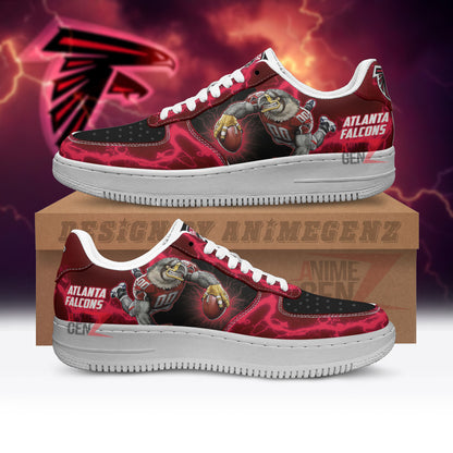 Atlanta Falcons Air Sneakers Mascot Thunder Style Custom NFL Sport Shoes