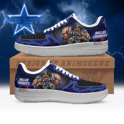 Dallas Cowboys Air Sneakers Mascot Thunder Style Custom NFL Sport Shoes