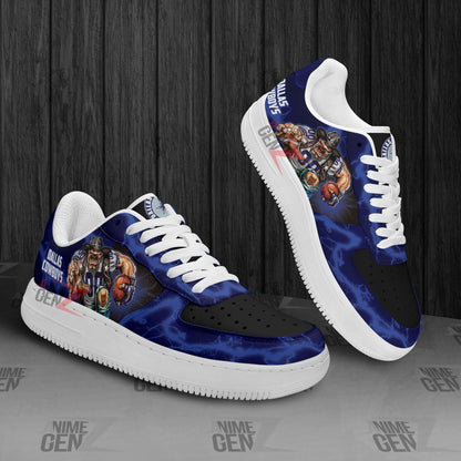 Dallas Cowboys Air Sneakers Mascot Thunder Style Custom NFL Sport Shoes