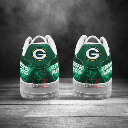Green Bay Packers Air Sneakers Mascot Thunder Style Custom NFL Sport Shoes