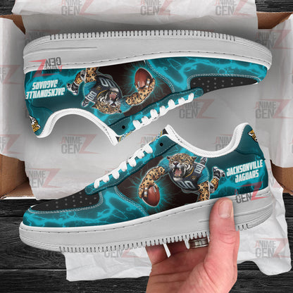 Jacksonville Jaguars Air Sneakers Mascot Thunder Style Custom NFL Sport Shoes