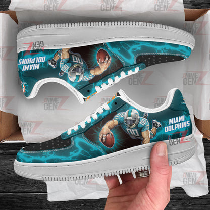 Miami Dolphins Air Sneakers Mascot Thunder Style Custom NFL Sport Shoes