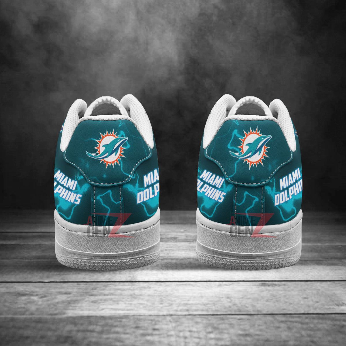 Miami Dolphins Air Sneakers Mascot Thunder Style Custom NFL Sport Shoes