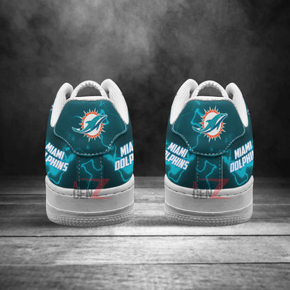 Miami Dolphins Air Sneakers Mascot Thunder Style Custom NFL Sport Shoes