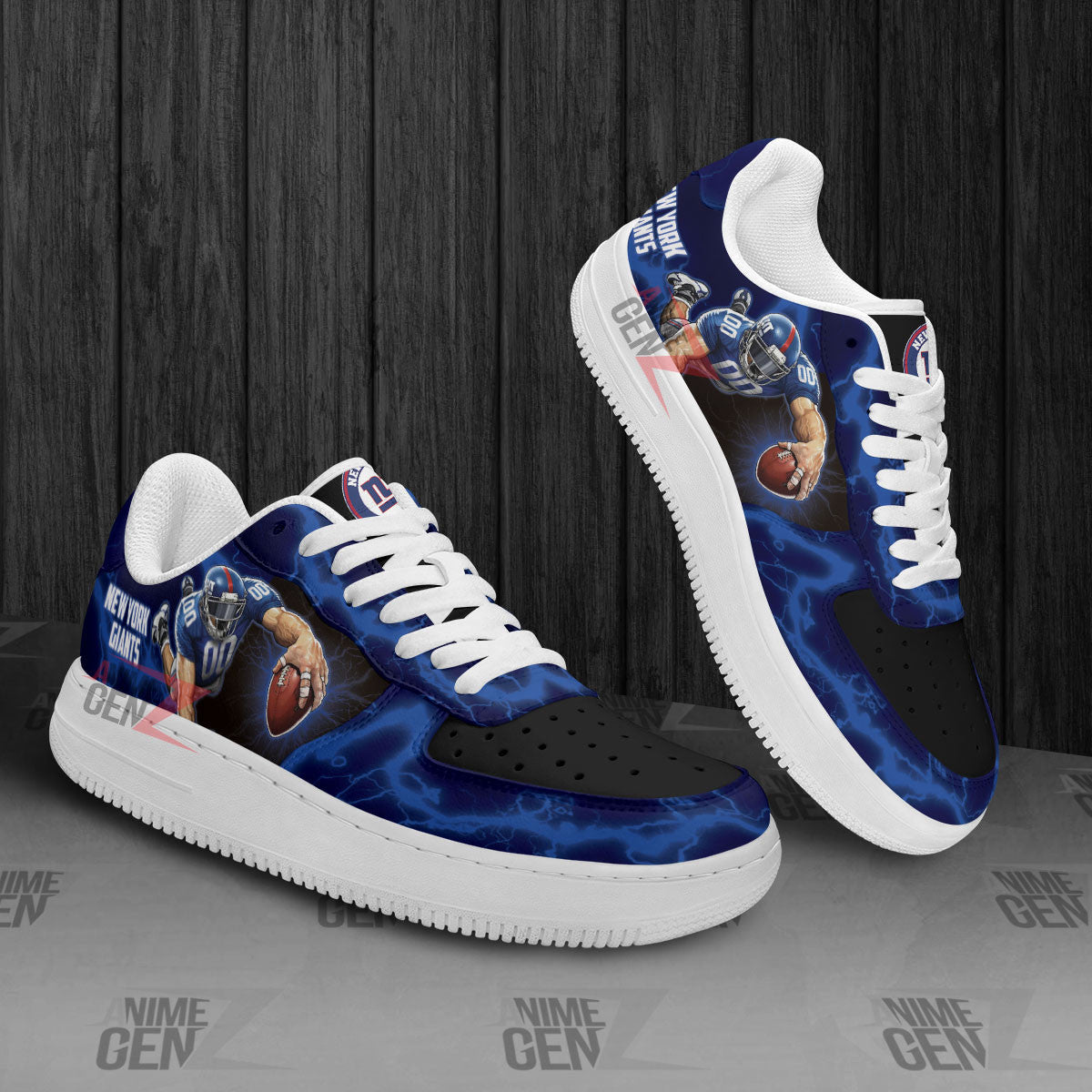 New York Giants Air Sneakers Mascot Thunder Style Custom NFL Sport Shoes