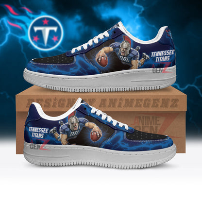 Tennessee Titans Air Sneakers Mascot Thunder Style Custom NFL Sport Shoes