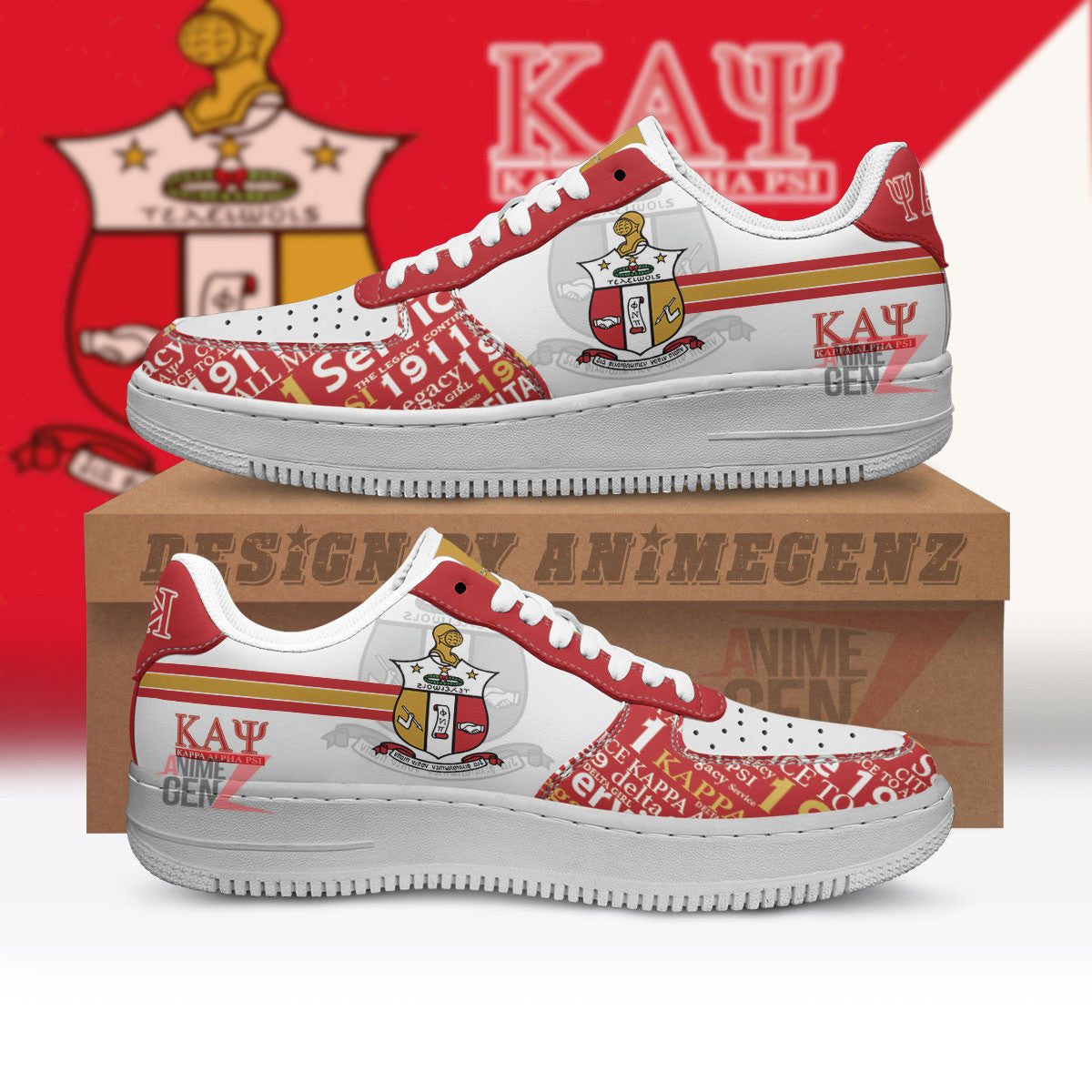 Kappa Alpha Psi Fraternities Air Force Sneakers Custom Shoes
