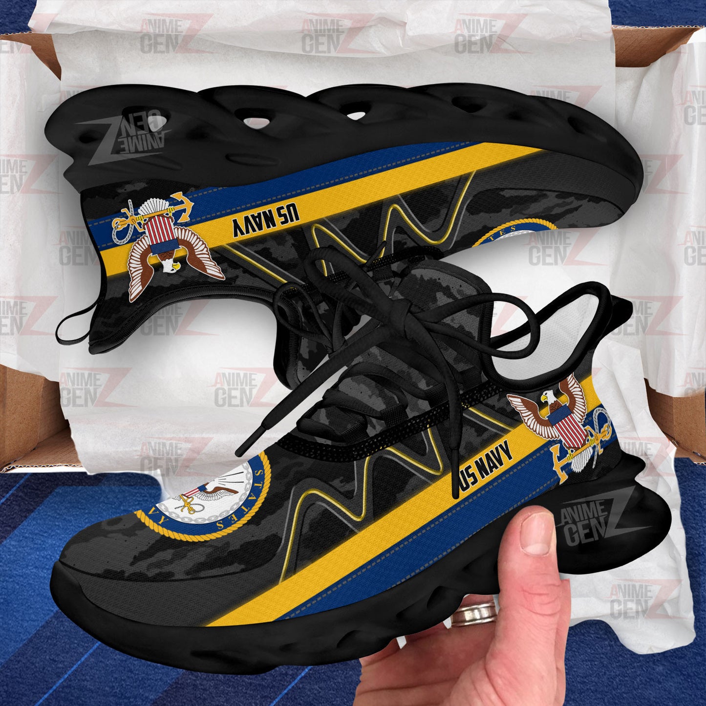 US Navy Clunky Sneakers US Armed Force Custom Shoes