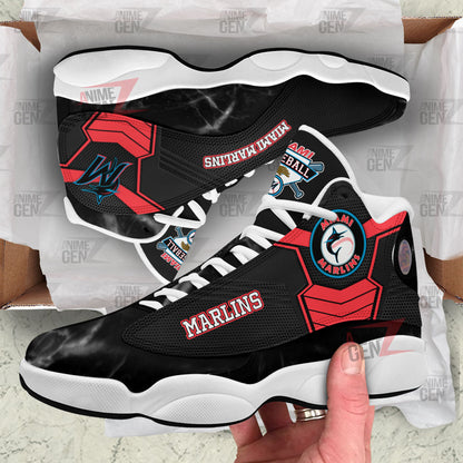 Miami Marlins Air Jordan 13 Sneakers MLB Baseball Custom Sports Shoes
