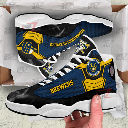 Milwaukee Brewers Air Jordan 13 Sneakers MLB Baseball Custom Sports Shoes
