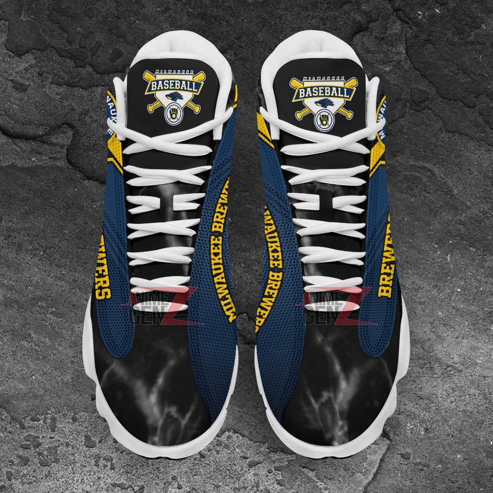 Milwaukee Brewers Air Jordan 13 Sneakers MLB Baseball Custom Sports Shoes