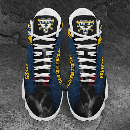 Milwaukee Brewers Air Jordan 13 Sneakers MLB Baseball Custom Sports Shoes