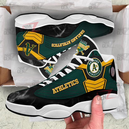 Oakland Athletics Air Jordan 13 Sneakers MLB Baseball Custom Sports Shoes