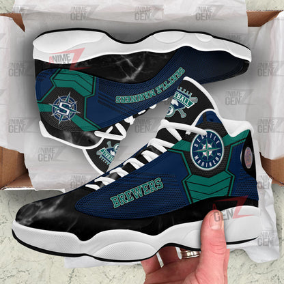 Seattle Mariners Air Jordan 13 Sneakers MLB Baseball Custom Sports Shoes