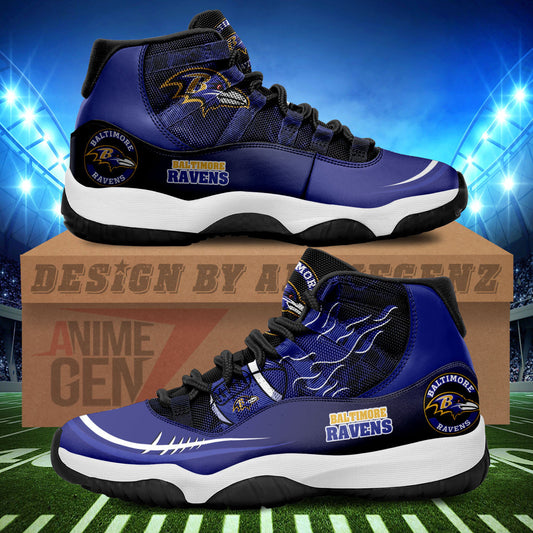 Baltimore Ravens Air Jordan 11 Sneakers NFL Custom Sport Shoes