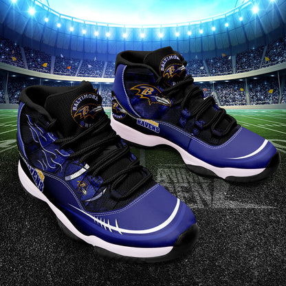 Baltimore Ravens Air Jordan 11 Sneakers NFL Custom Sport Shoes