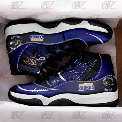 Baltimore Ravens Air Jordan 11 Sneakers NFL Custom Sport Shoes