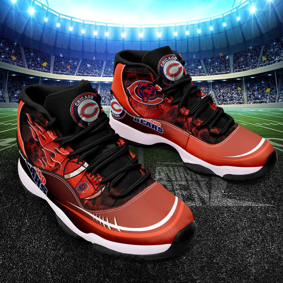 Chicago Bears Air Jordan 11 Sneakers NFL Custom Sport Shoes