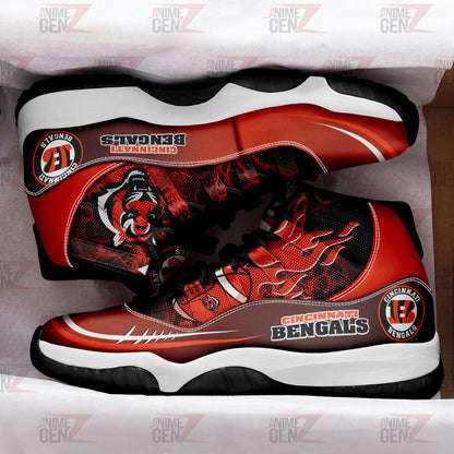 Cincinnati Bengals Air Jordan 11 Sneakers NFL Custom Sport Shoes