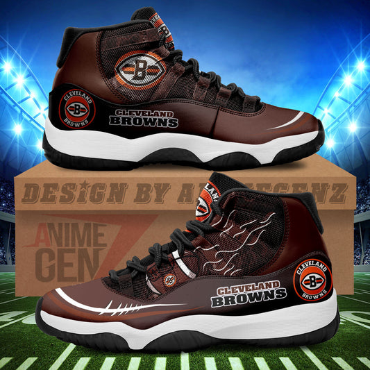 Cleveland Browns Air Jordan 11 Sneakers NFL Custom Sport Shoes