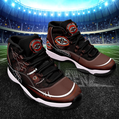 Cleveland Browns Air Jordan 11 Sneakers NFL Custom Sport Shoes