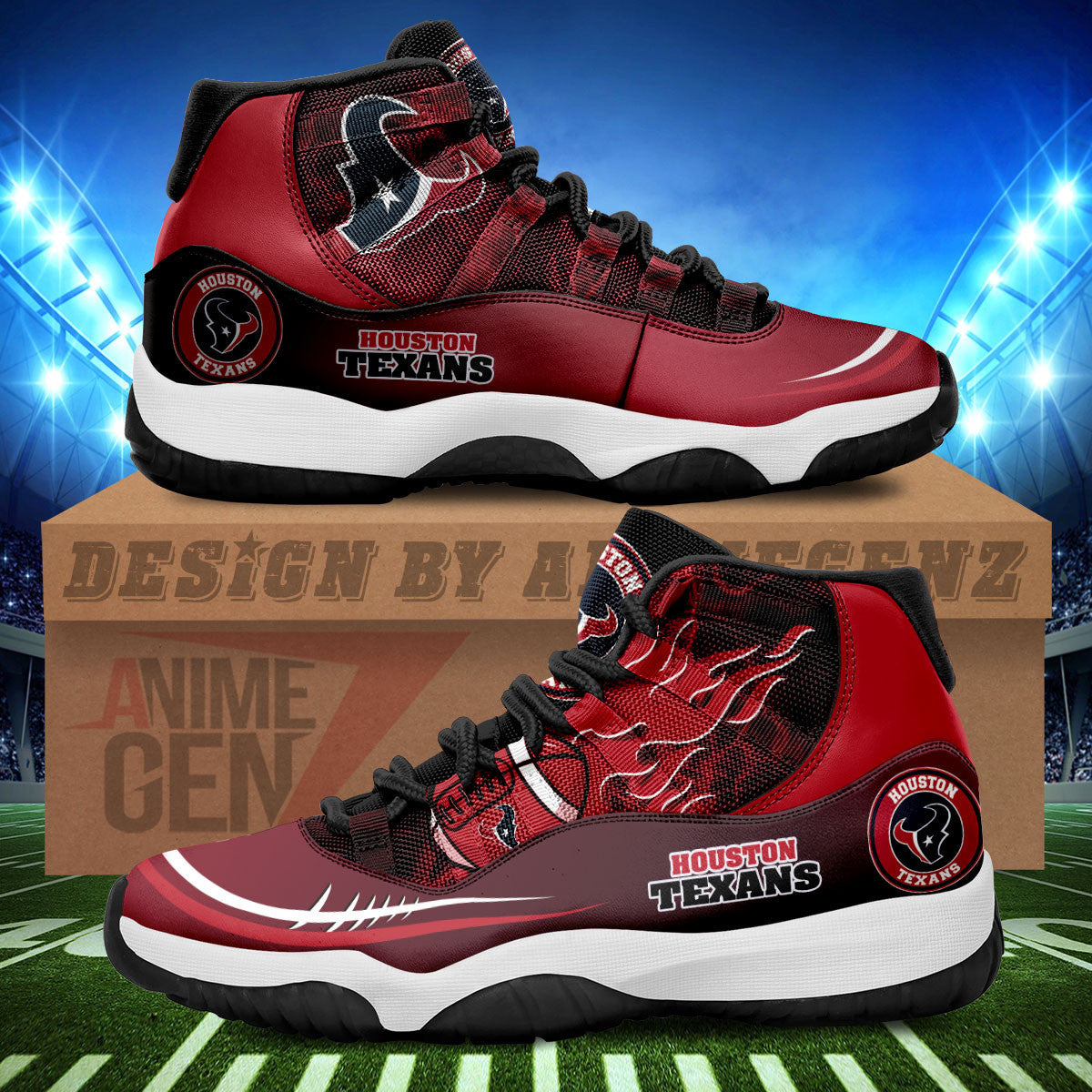Houston Texans Air Jordan 11 Sneakers NFL Custom Sport Shoes