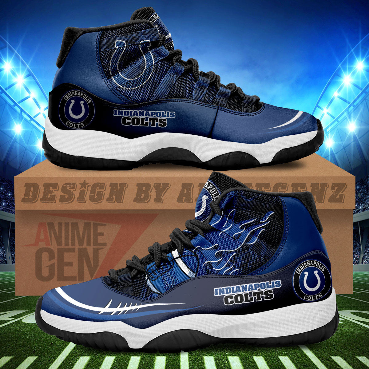 Indianapolis Colts Air Jordan 11 Sneakers NFL Custom Sport Shoes