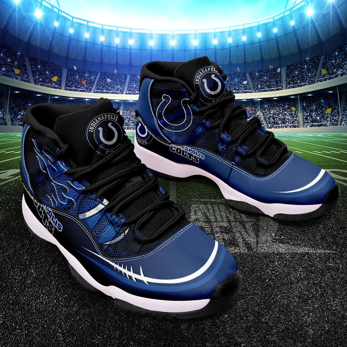 Indianapolis Colts Air Jordan 11 Sneakers NFL Custom Sport Shoes