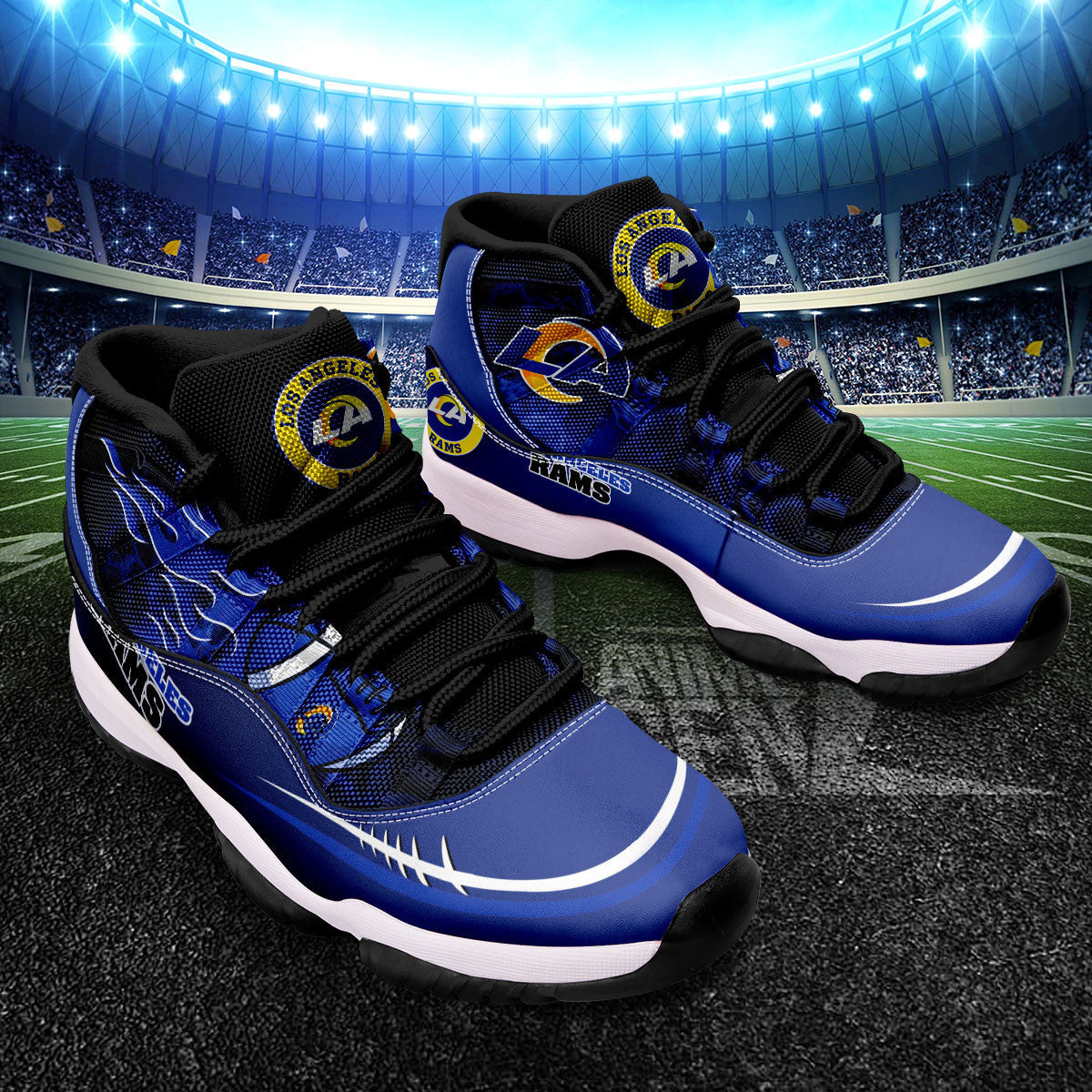 Los Angeles Rams Air Jordan 11 Sneakers NFL Custom Sport Shoes