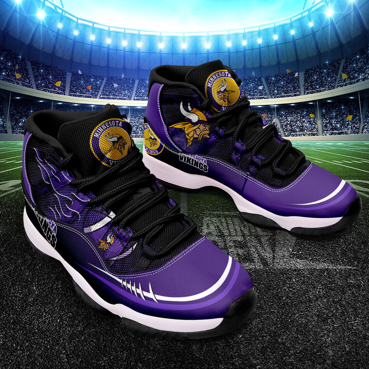 Minnesota Vikings Air Jordan 11 Sneakers NFL Custom Sport Shoes