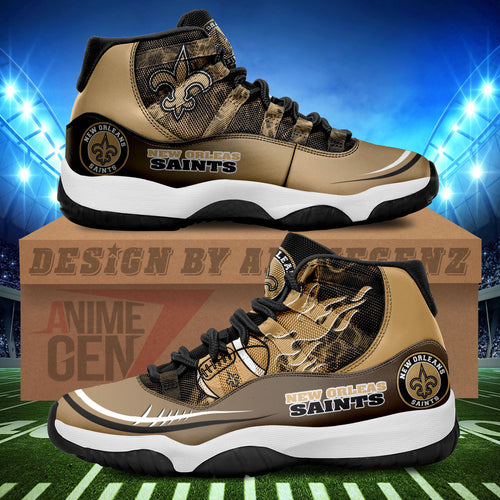 New Orleans Saints Air Jordan 11 Sneakers NFL Custom Sport Shoes