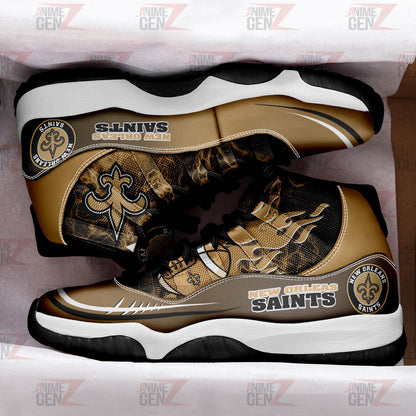 New Orleans Saints Air Jordan 11 Sneakers NFL Custom Sport Shoes