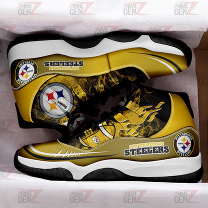 Pittsburgh Steelers Air JD11 Sneakers NFL Custom Sport Shoes