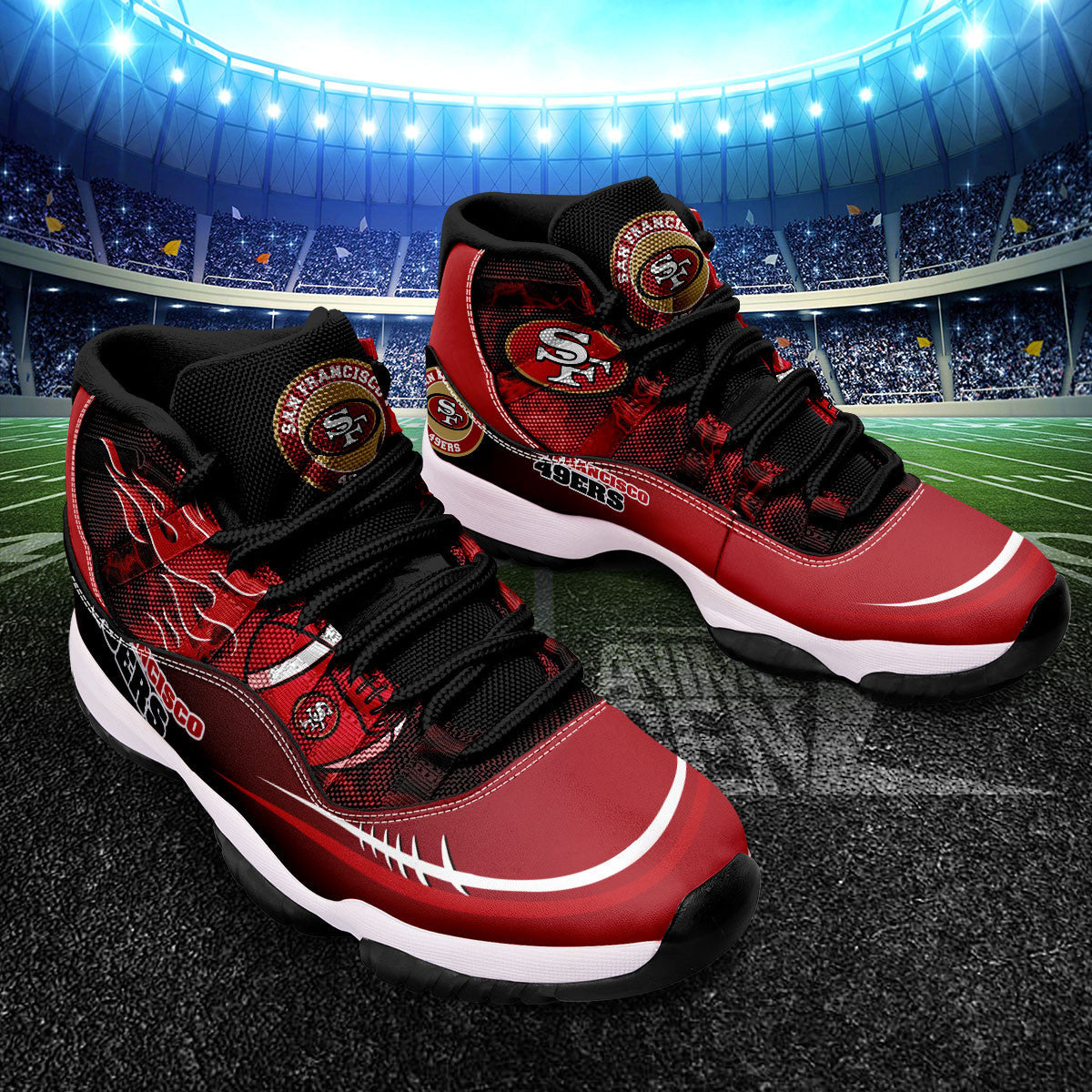 San Francisco 49ers Air Jordan 11 Sneakers NFL Custom Sport Shoes